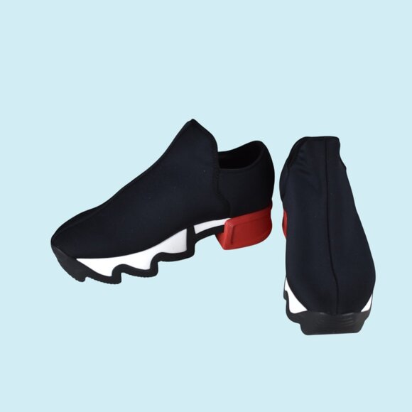 IRI NYC Wes I Sneakers Black White Red Chunky Sole Slip-On Designer Streetwear - Picture 8 of 12